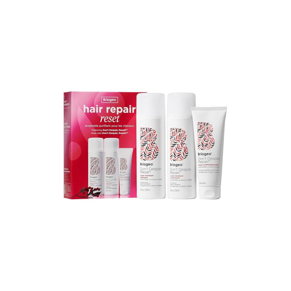 image:imageBriogeo Dont Despair Repair Hair Repair Reset Minis Kit Repairs Dry Damaged or Color Treated Hair Vegan Phalate amp ParabenFree Travel Kit