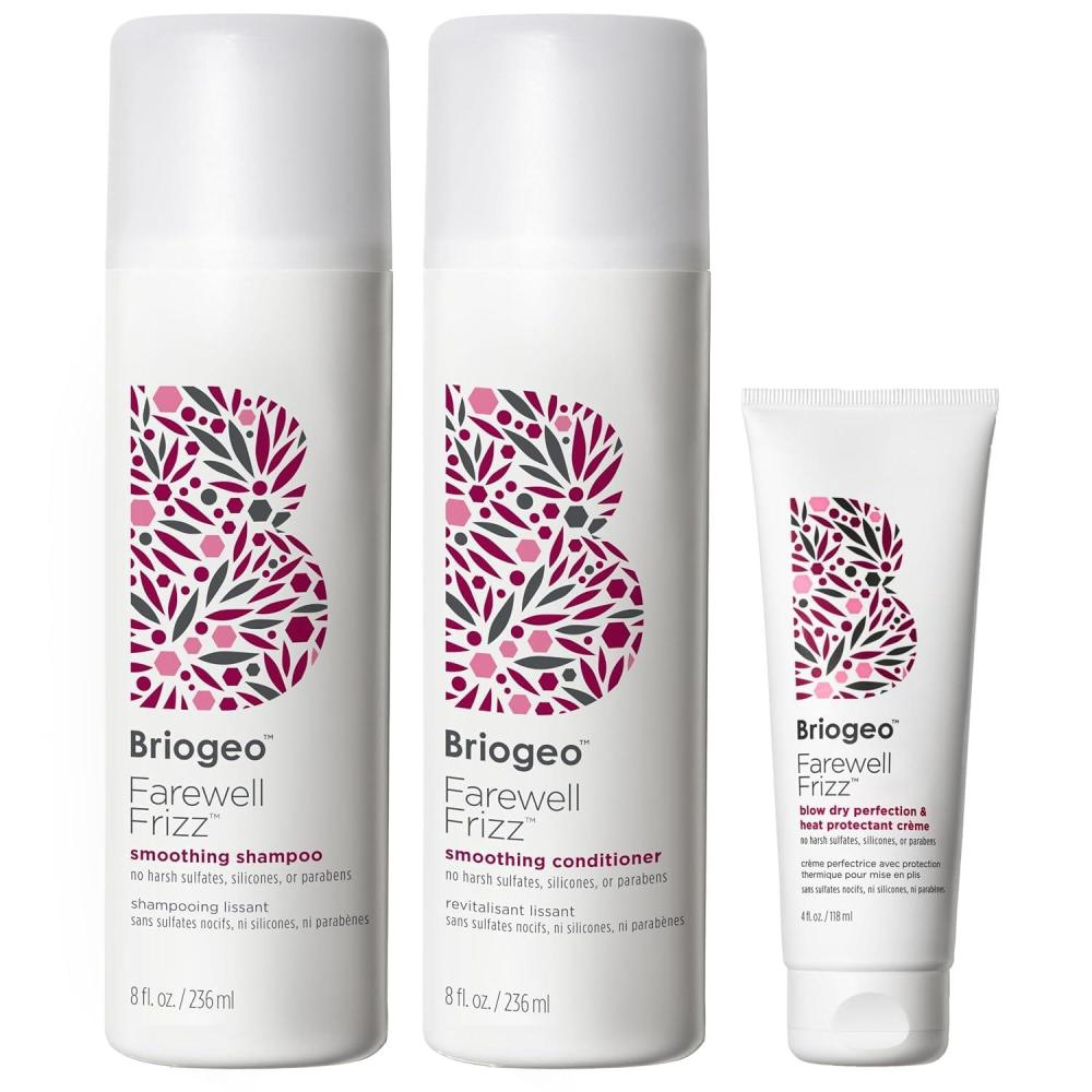 image:imageBriogeo Farewell Frizz AntiFrizz Wash amp Style Bundle  Smoothing Shampoo  Conditioner  Blow Dry Heat Protectant Crme  All Hair Types  SulfateFree SiliconeFree Vegan  2 x 8 fl oz  4 fl oz