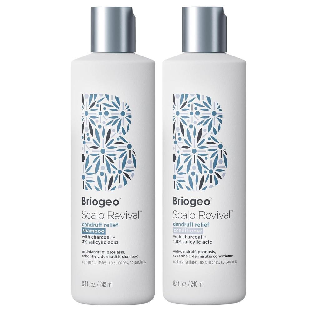 image:imageBriogeo Scalp Revival Dandruff Relief Shampoo  Conditioner Bundle AntiDandruff Scalp Care for Flakes amp Itch Charcoal  Salicylic Acid SulfateFree Vegan 2 x 84 fl oz