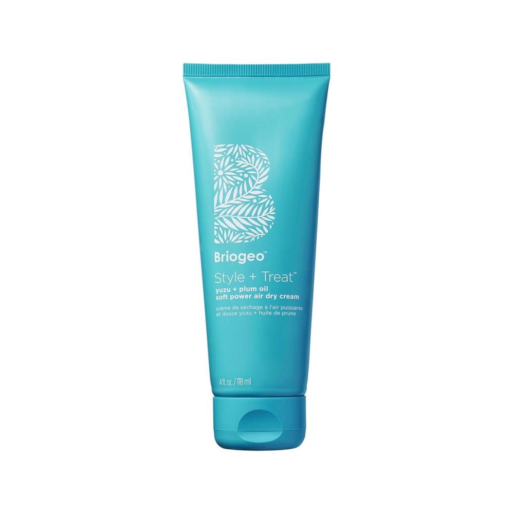 image:imageBriogeo Style  Treat Yuzu  Plum Oil Soft Power Air Dry Cream Dries Soft Enhance Natural Hair Vegan No Heat Styling Smooths Frizzy Wavy Hair Heatless Styling Vegan CrueltyFree 4 fl oz