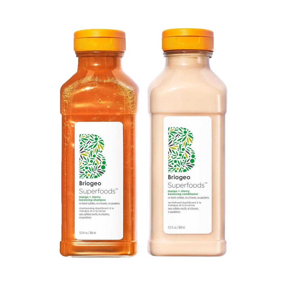 image:imageBriogeo Superfoods Mango  Cherry Hair Pack Replenish Dull Dry Hair and Balance Oil for Oily Hair Controls Oil and Nourished All Hair Types and Textures Vegan CrueltyFree 2 x 125 fl oz