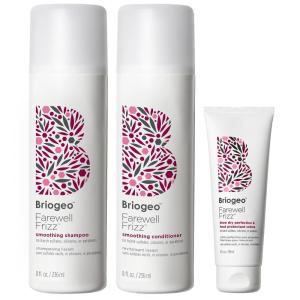 Briogeo Farewell Frizz Anti‑Frizz Wash & Style Bundle | Smoothing Shampoo + Conditioner + Blow Dry Heat Protectant Crème | All Hair Types | Sulfate‑Free, Silicone‑Free, Vegan | 2 x 8 fl oz + 4 fl oz