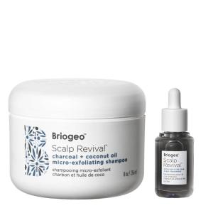 Briogeo Scalp Revival Shampoo + Scalp Treatment Bundle | Charcoal + Coconut Oil Scrub & Charcoal + Tea Tree Serum | Detoxify, Soothe & Hydrate | All Hair Types | 8 fl oz + 1 fl oz