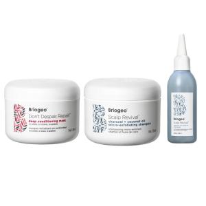 Briogeo Repair + Scalp Care Trio Bundle | Don’t Despair, Repair! Deep Conditioning Mask + Scalp Revival Micro‑Exfoliating Shampoo + Rosemary Pre‑Wash Oil | Vegan | 2 x 8 fl oz + 3.4 fl oz