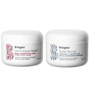 Briogeo Repair + Scalp Detox Bundle | Don’t Despair, Repair Deep Conditioning Mask + Scalp Revival Charcoal + Coconut Oil Micro‑Exfoliating Shampoo | Vegan, Sulfate‑Free | 2 x 8 fl oz